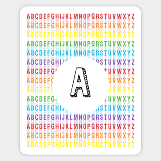 Letter A - Alphabet - Rainbow - Letter A - Autocollant | TeePublic FR